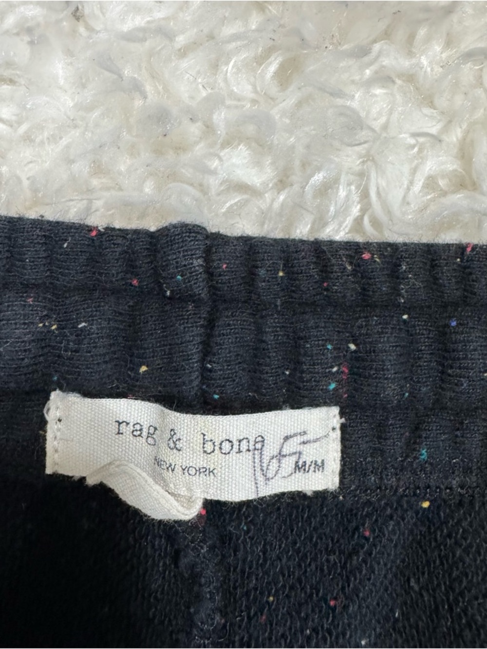 Rag & Bone Women’s City Sweatpants Black Multicolored Dots Cotton Size Medium - Picture 11 of 12